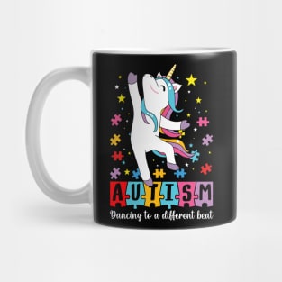 Autism awareness Dabbing Unicorn Puzzle Mug